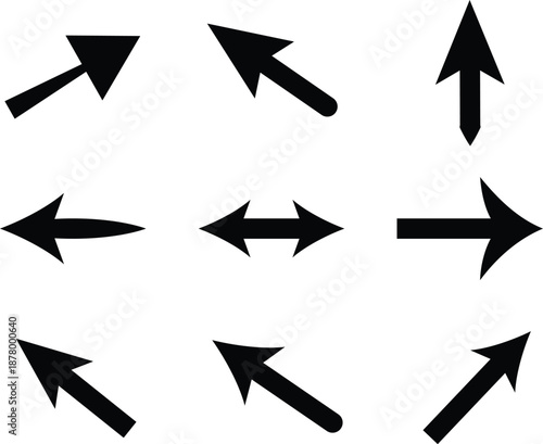 Minimalist Black Vector Arrow Icon for Web Navigation and Graphic Design Projects