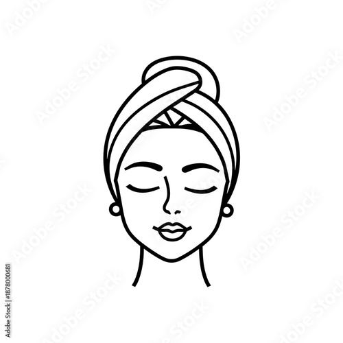 Woman with turban relaxing and enjoying self-care at home  