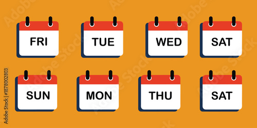 Set of minimalist calendar icons and event scheduling symbols for web and app UI