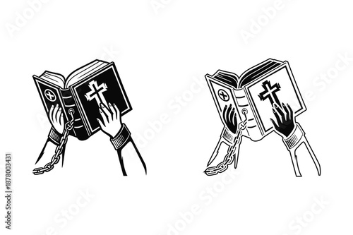 Two robotic arms performing tasks Vector