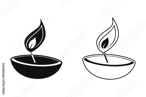 Two bowls with oil drops Vector