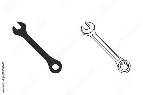 Two wrenches side by side Vector
