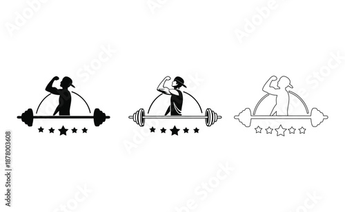 Illustrations of weightlifting techniques Vector