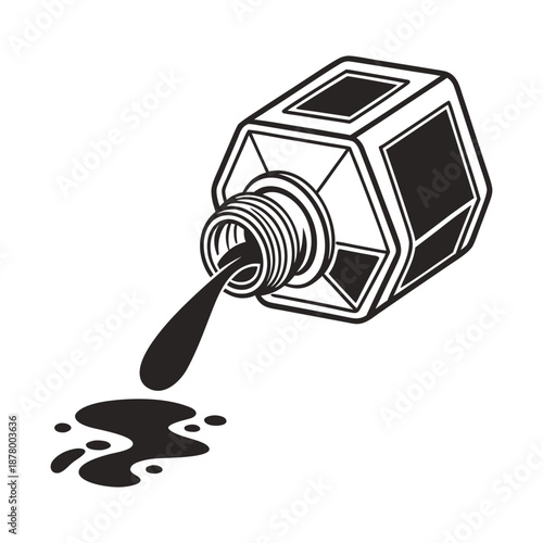 Nail polish bottle with spilled paint Vector