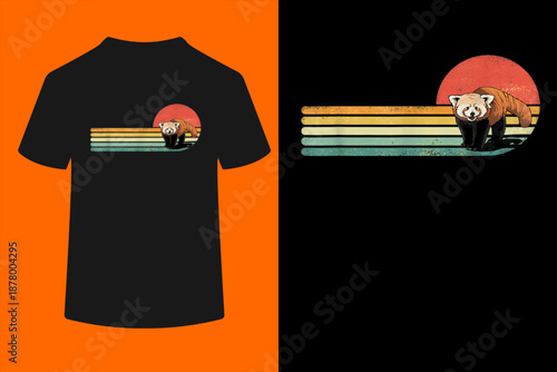 Red Panda Retro Red Panda Zoo Animal Red Panda Lover T-Shirt
