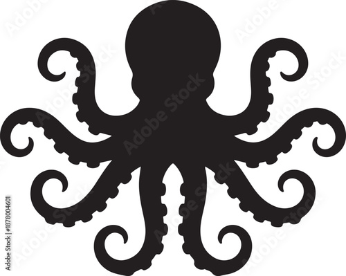 Octopus silhouette, octopus icon, octopus vector, octopuses repeating pattern silhouette, octopus sea animal vector, octopus for a logo