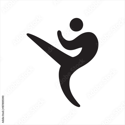 Dynamic Martial Arts Kick Pose