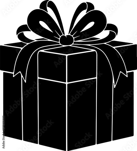 Elegant silhouette of a classic present box tied with a festive bow, symbolizing joy and thoughtful gestures for cherished moments