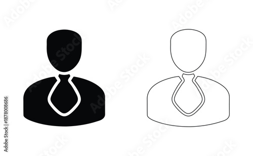 Two silhouetted figures with ties Vector