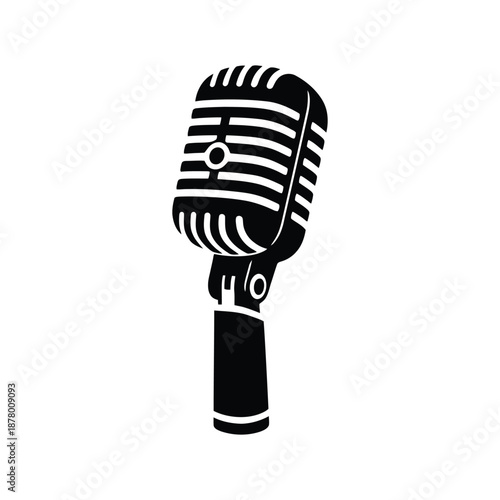Vintage microphone isolated on transparent background