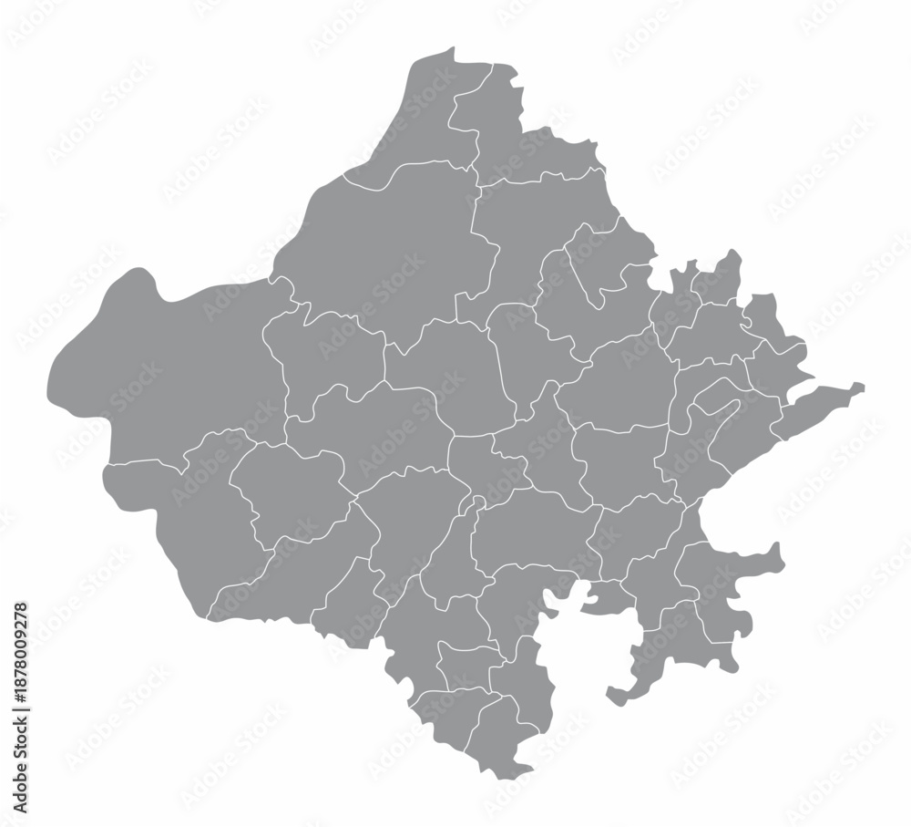 Obraz premium Rajasthan administrative map