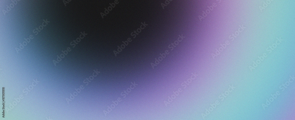 Obraz premium Abstract gradient shape black purple teal grainy background noise texture design wallpaper backdrop banner poster header. Retro vintage surface with calming dynamic blend.