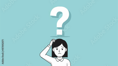 Confused woman with question mark above her head.