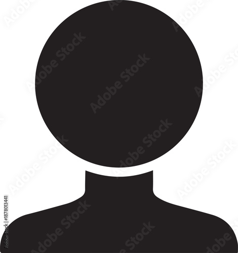Silhouette icon representing a person's profile head and shoulders as a simple user avatar or account symbol