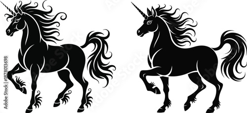 High-quality unicorn vector with clean line art. Perfect for logos, prints, T-shirts, stickers, kids designs, crafts, and commercial projects.