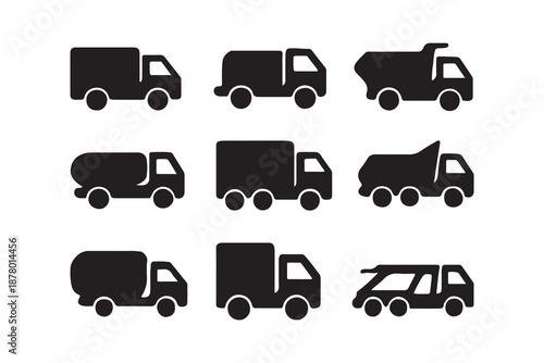 Collection of Various Truck and Lorry Silhouettes