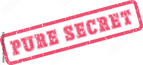 Authentic Pure Secret grunge red rubber stamp text on clean white isolated surface