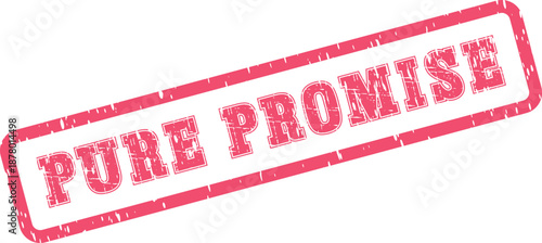 Authentic Pure Promise grunge red rubber stamp text on clean white isolated surface
