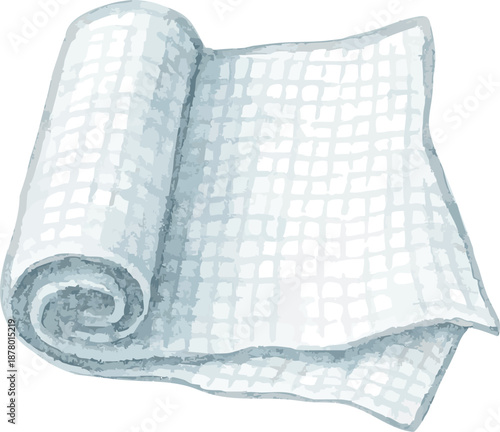Vector watercolor illustration of a gauze