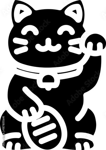 Lucky Cat Glyph Icon