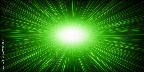 A vibrant green abstract wallpaper design featuring a bright sun burst with glowing rays and energy explosions in a vector illustration pattern