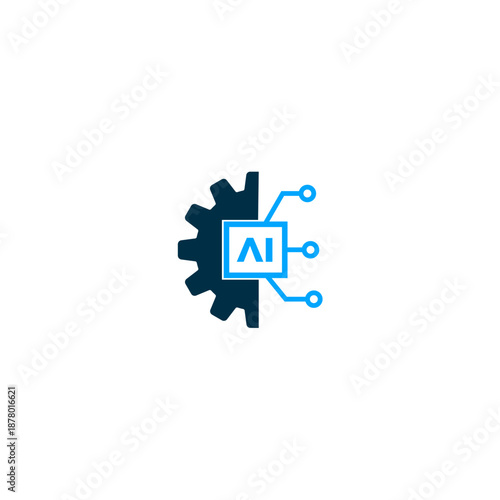 AI Automation Gear Vector Icon