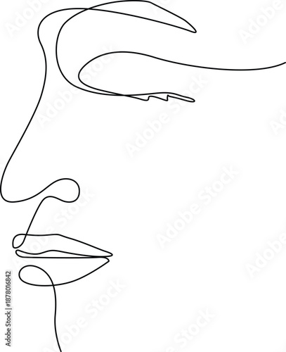 Minimalist face line art Vector