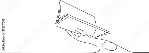 Hand holding a book Vector