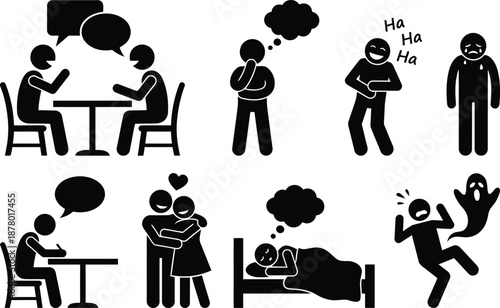 People expressing different emotions and interactions