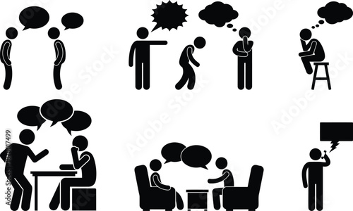 People engaging in various forms of communication and conflict