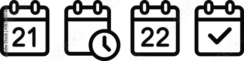 Calendar icons representing scheduling and deadline