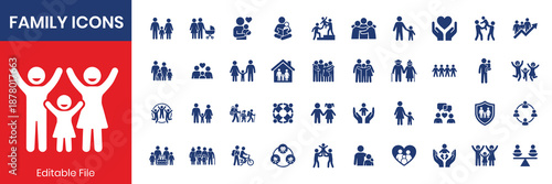 Family Members And Home Life Solid Color Icons