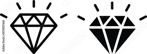 Simple black diamond icon illustration