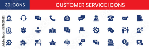 Customer Service And Support Solid Color Icons