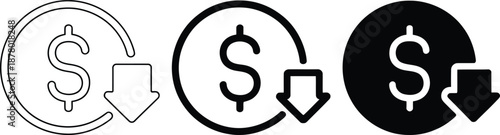 Dollar sign icons showing cash flow and financial transactions