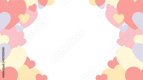 Soft Pastel Hearts Border Background for Valentine's Day and Love-themed Designs