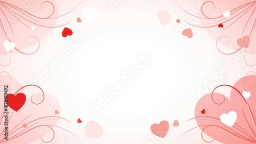 Love is in the air with this beautiful heart-themed graphic design featuring swirling vines and delicate pink and red hearts, perfect for romantic occasions and celebrations