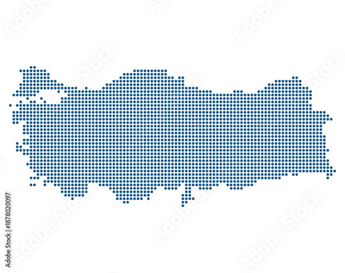 urkey Blue Dotted Vector Map with Transparent Background for Trade Corridors. Map of Turkey dotted style.
