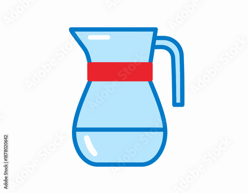 Simple Pitcher of Water: A minimalist illustration of a clear glass pitcher filled with refreshing water, symbolizing purity, refreshment, and hydration.