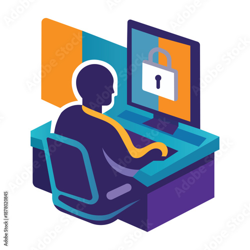 Cyber Security Network Data Protection Vector Illustration EPS file