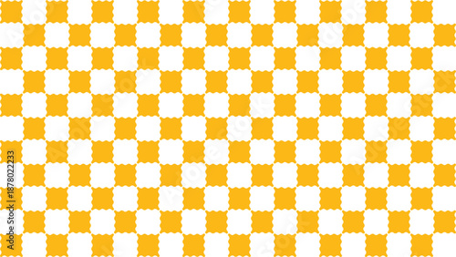 Yellow Checkered Background, Abstract Yellow Square Check Seamless Pattern Banner Design