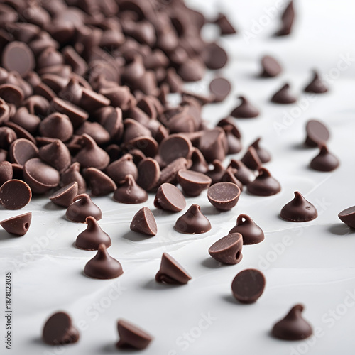 a closeup photograph of semisweet chocolate chips