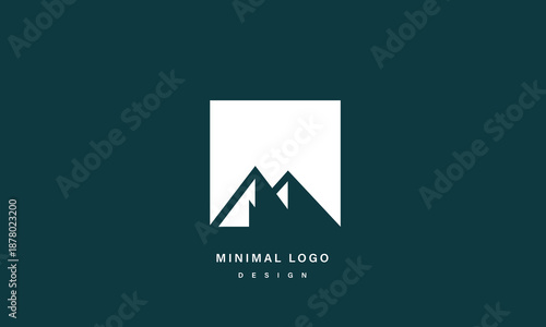 Minimalist Mountain Logo – Geometric Peaks Outdoor Icon Design