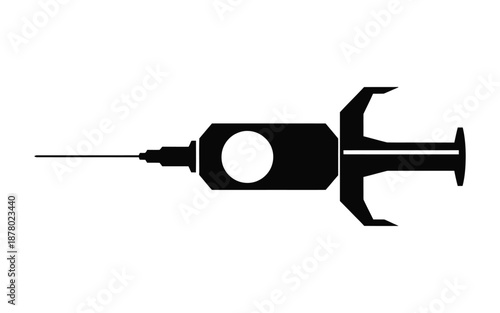 rocket syringe vector illustration combining healthcare, medical breakthrough, vaccination, and space exploration concept for scientific innovation, futuristic technology, and medical research project