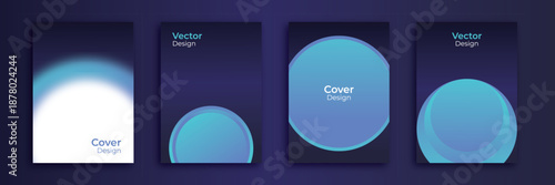 Abstract gradient backgrounds in shades of blue and white for digital design projects