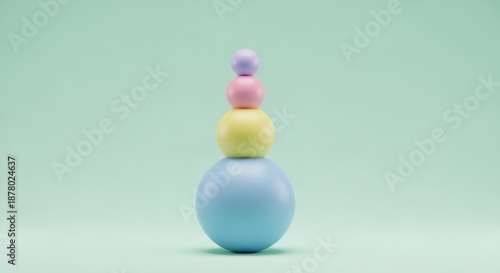 Colorful balls stacked on top of each other

