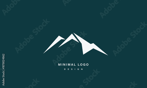 Abstract Mountain Logo – Minimalist Sharp Peaks Outdoor Adventure Icon