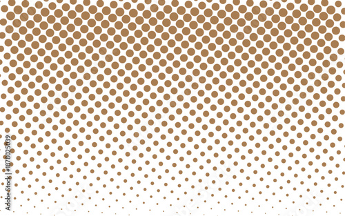 Halftone gradient. Dotted gradient, smooth dots spraying and halftones dot background seamless horizontal geometric pattern vector template.
