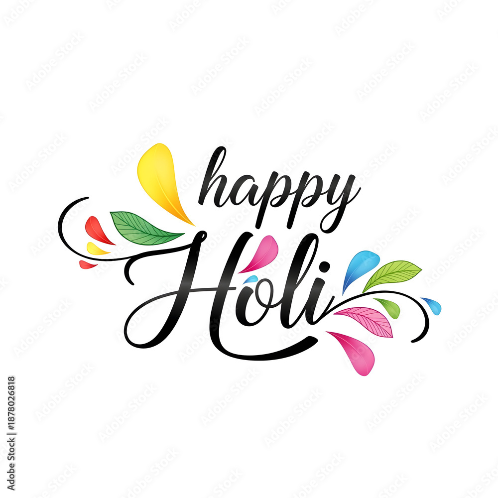 Obraz premium Holi radha krishna colorful gulal divine happy holi celebration