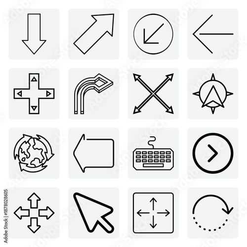 Directional Pointers And Wayfinding Elements – North, South, East, And West Indicators For Location-Based Apps And Signage